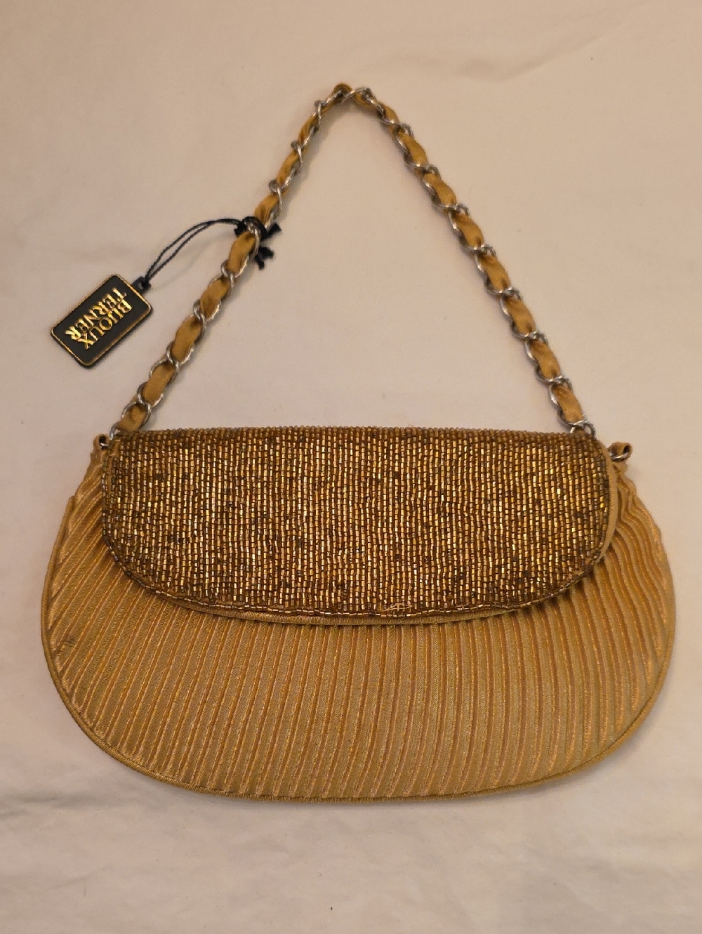 NWT Vintage Bijoux Terner Luxury Gold Evening Bag
